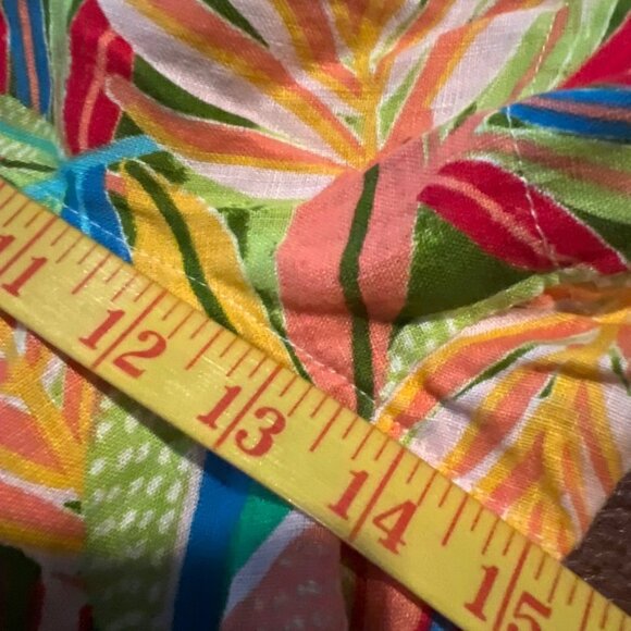 C&C California Womens XL 100% Linen Tropical Print Elastic Waist Shorts - Picture 3 of 7